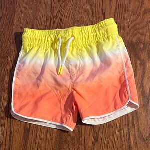 Cat & Jack Yellow and Orange Kids Swim Trunks